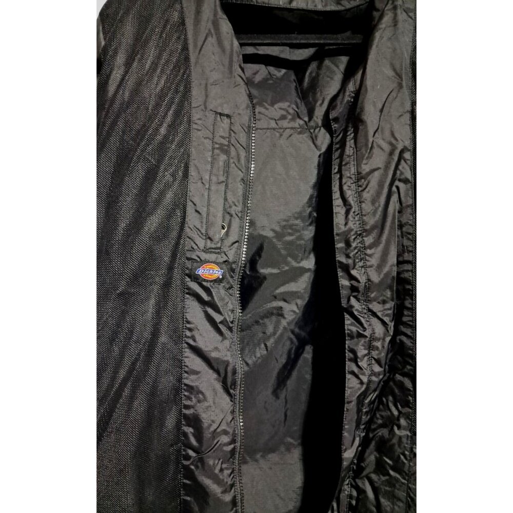 Dickies Mens L Black Ripstop Nylon Packable Hooded Windbreaker Jacket Lightweigh - Picture 11 of 15